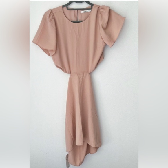 Abercrombie & Fitch blush Cut out open back Angel Sleeve dress size XXXLT new - Picture 5 of 8